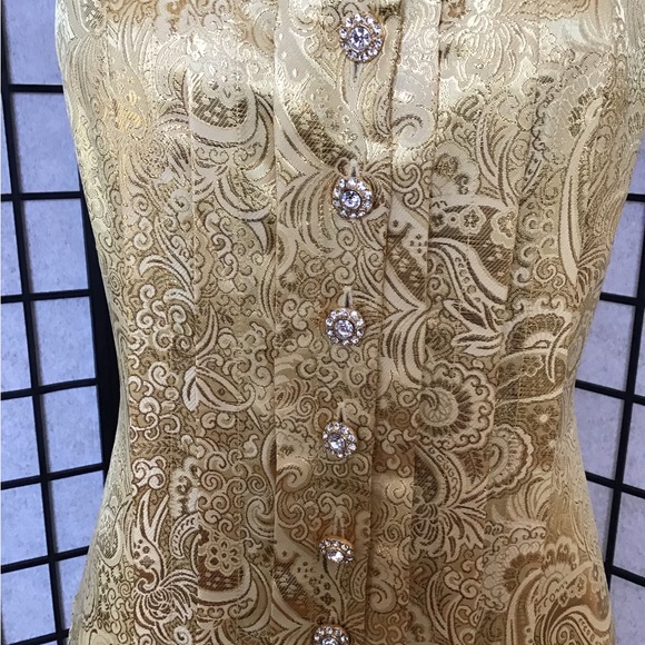 Betsy Johnson Rare Runway Never worn Gold Lame Size 6 - Picture 3 of 4